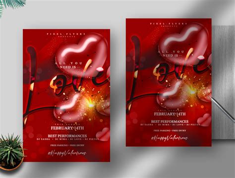 Valentine's Day Free PSD Flyer Template » PixelFlyers