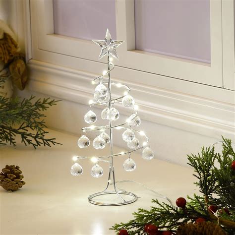 Lewondr Lámpara de Árbol de Navidad Espiral 33cm Luz Led a Pilas USB