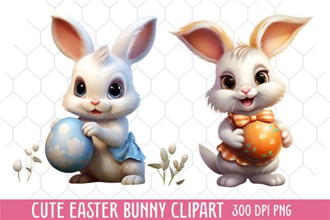 Cute Easter Bunny Sublimation Clipart E Graphic By Craftart Creative