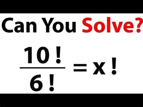 A Nice Math Olympiad Factorial Equation Olympiadmath Maths Youtube