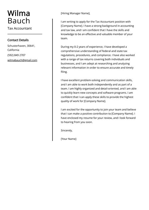 Tax Accountant Cover Letter Examples Template And 20 Tips