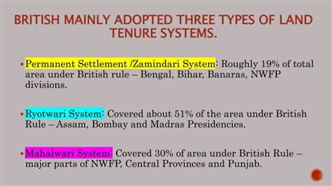 Land Revenue System In British India Ppt