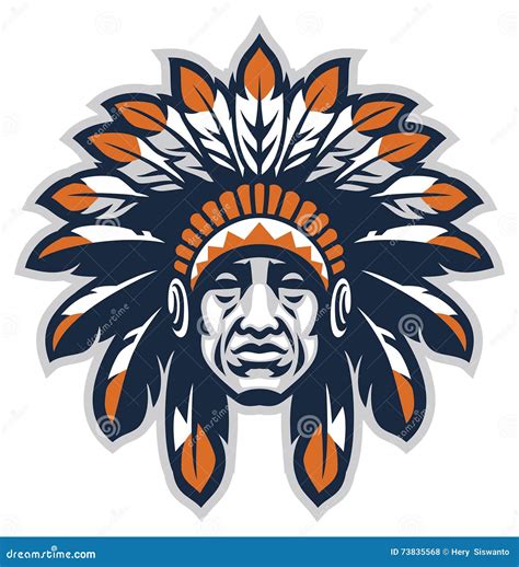 Indian Head Mascot Stock Vector Illustration Of Basketball 73835568