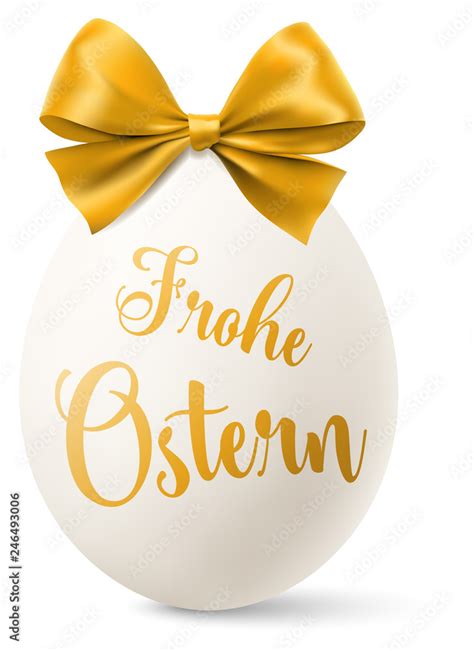 Frohe Ostern Osterei Mit Schleife In Gold Isoliert Stock Vector Adobe