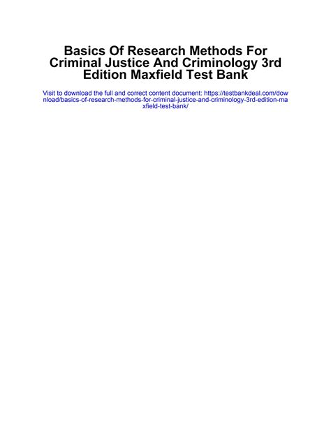 Basics Of Research Methods For Criminal Justice And Criminology 3rd