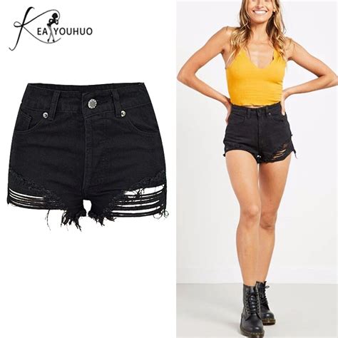 New 2018 Summer Sexy Black Shorts Jeans Female Shorts For Women High