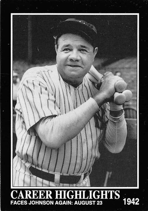 Babe Ruth Baseball Card 1992 BRC 95 1942 Old Timers Day New York Yankees