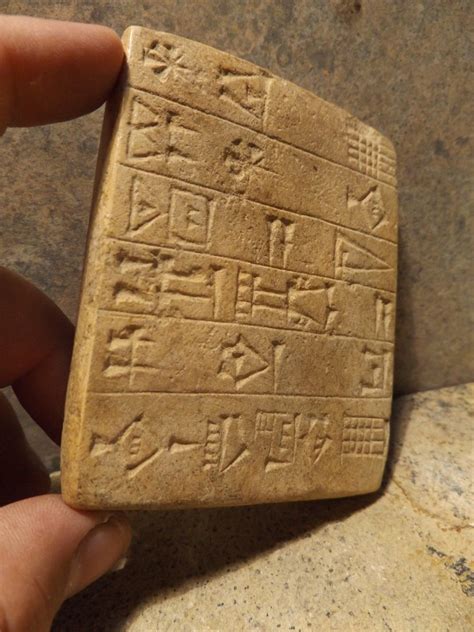 Sumerian writing - cuneiform tablet of Gudea - document replica ...