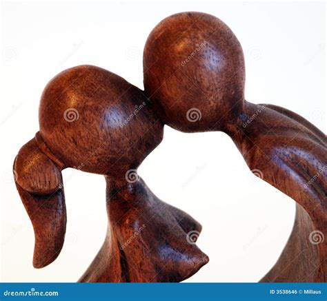 Wooden Kissing Couple Statue Royalty Free Stock Image Image 3538646