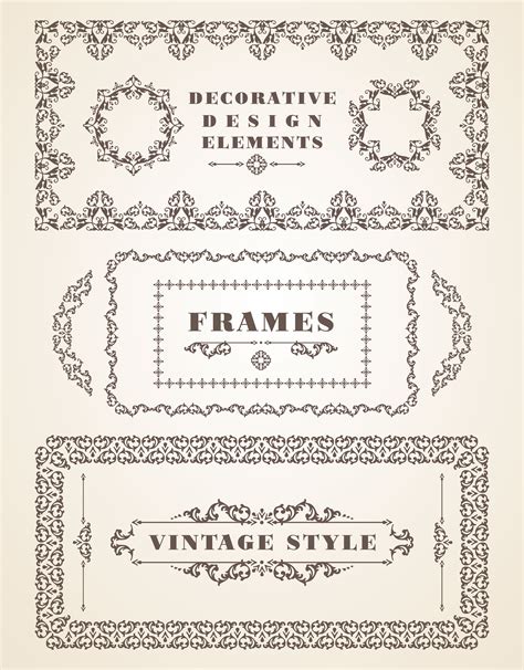 Set of Retro Vintage Frames and Borders. 300394 Vector Art at Vecteezy