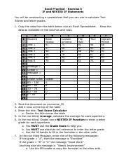 Excel P Fb Pdf Excel Practical Exercise If And Nested If