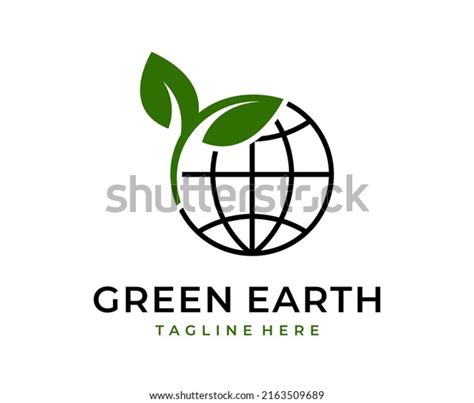 Green Earth Logo Design Tree Leaf Stock Vector (Royalty Free ...