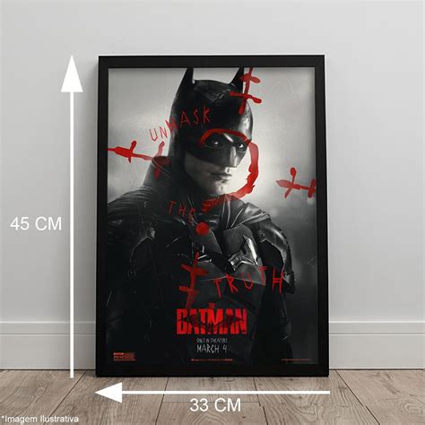 Quadro The Batman 2022 Filme Pôster C Moldura 45x33 A3 Elo7