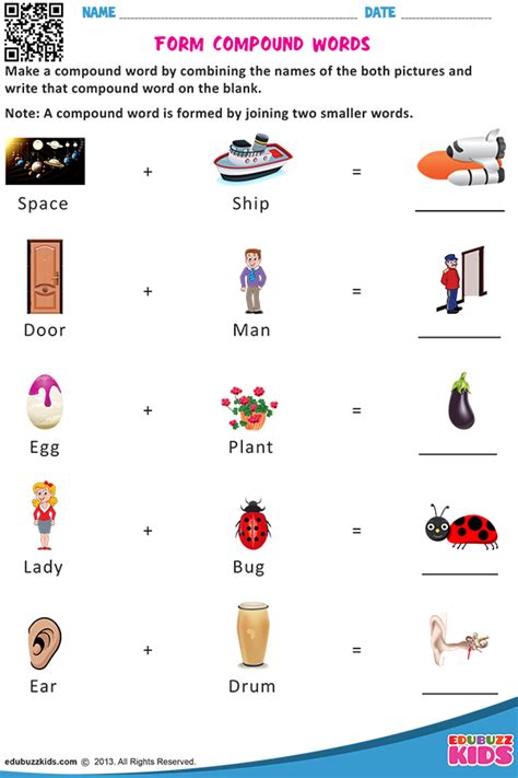 Form Compound Words Compound Words Worksheets Compound Words