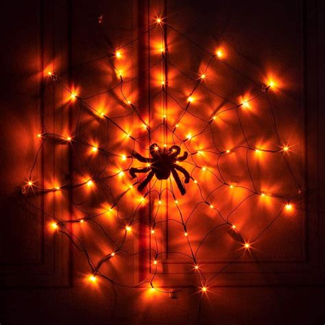 Halloween Spider Web Lights Decoration Large Led Spider Web For