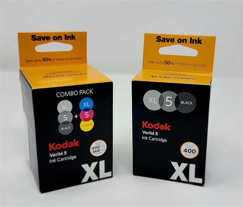 Amazon Genuine New Kodak Verite 5 XL Black 400 Pg XL Color 360