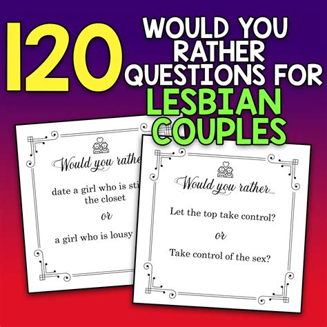 Best Value 120 Would You Rather Questions For Lesbian Couples Etsy In