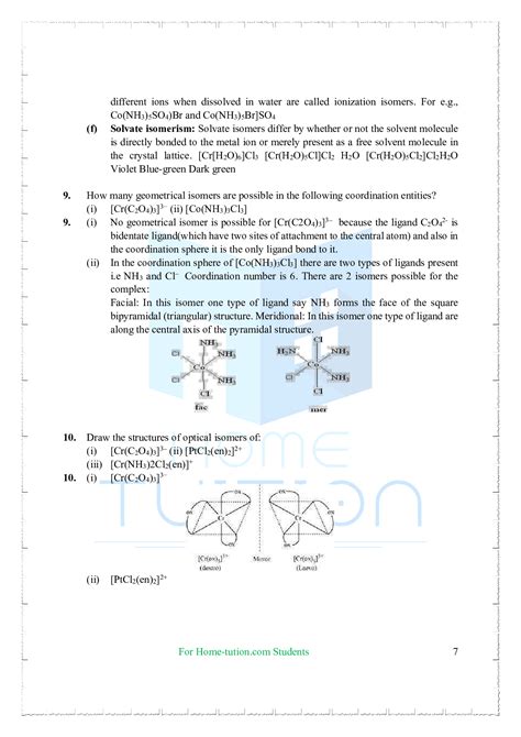 NCERT Solutions For Class 12 Chemistry Chapter 9 Coordination Compounds