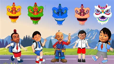 Seruu Upin Ipin Dan Kawan Kawan Bermain Kepala Barongsai Youtube