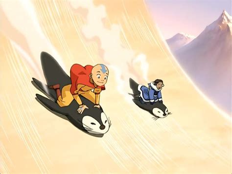 Aang And Katara Going Penguin Sledding Aang Avatar Aang Avatar The Last Airbender