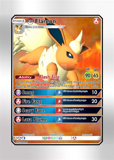 Pokemon Card - #136 Flareon by Nova-Nebulas on DeviantArt