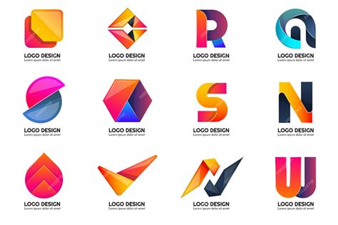 Forma De Cores E Logotipos Modernos Vetor Premium