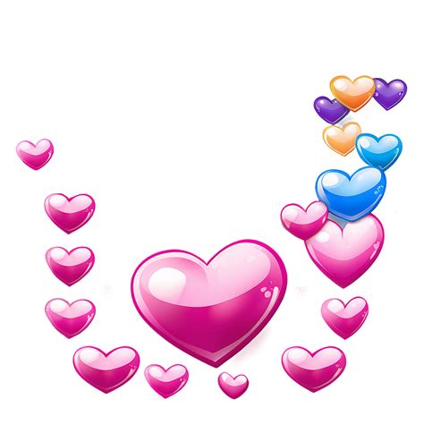 Download Shiny Pink Hearts Illustration Png Vvr72