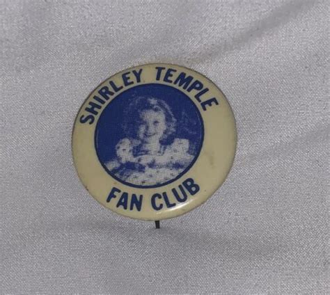 Shirley Temple Fan Club Pinback Vintage Authentic Ebay