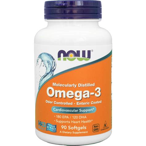 Омега 3 Now Foods Omega 3 180 EPA 120 DHA Softgels 90 капсул купить