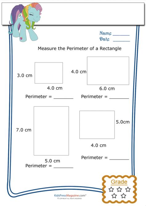 Measure Perimeter Worksheet – Rectangle 1 - KidsPressMagazine.com