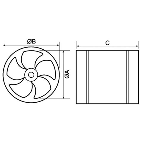 Ventilator Cevni Fi200 Metalni