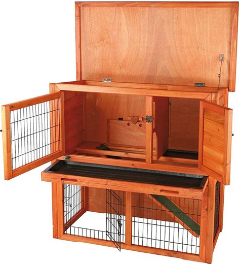 Trixie Natura Rabbit Hutch With Sloped Roof Glazed Pine Small Chewy