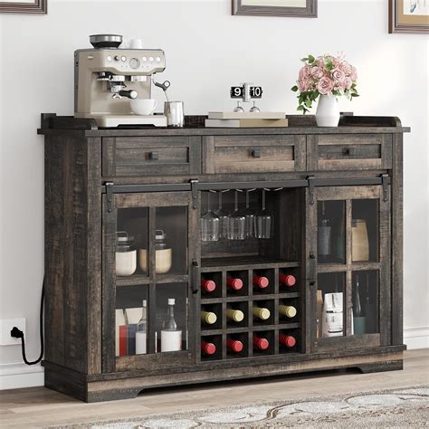 Amazon Yitahome Farmhouse Coffee Bar Cabinet Kitchen