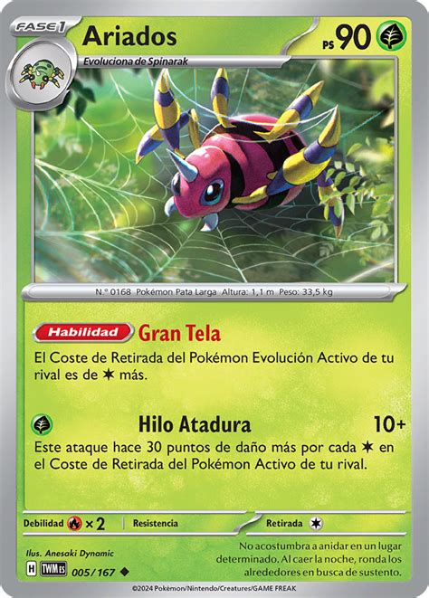 Ariados Mascarada Crepuscular TCG WikiDex la enciclopedia Pokémon