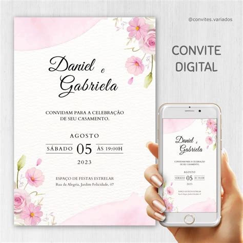 Convite Casamento Digital Simples Elo Produtos Especiais