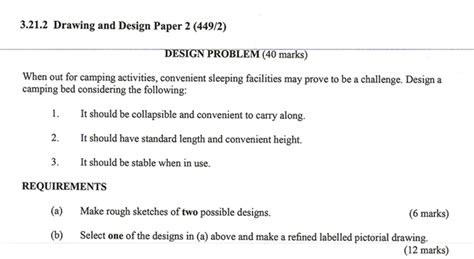 Knec Kcse 2019 Drawing And Design Paper 2 Past Paper With Marking