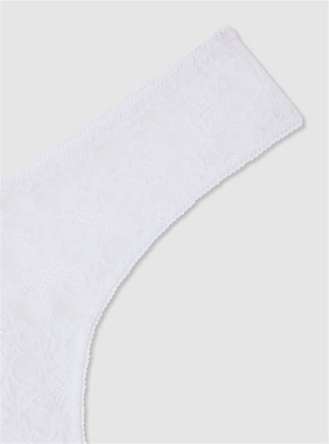 Var optičko bijele Pakiranje od 2 brazilska bikini gaćica od čipke Terranova