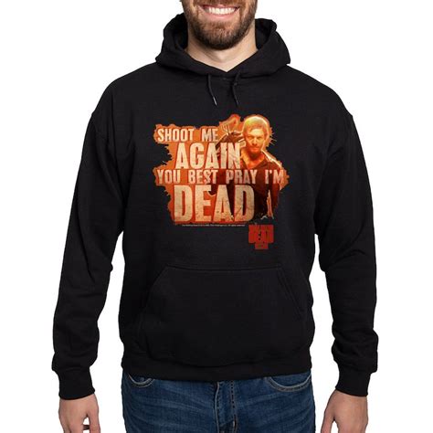 Rev Daryl Shoot Me 10x10 Mens Hooded Sweatshirt Walking Dead Daryl