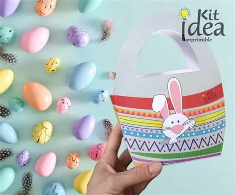 Imprimible Fiesta Caja Canasta Para Pascuas Box Porta Huevos En Venta