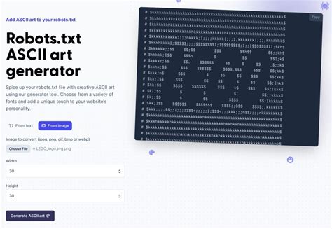 ASCII Art Generator: Image, Text And Robots.txt Support