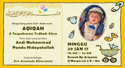 15 Contoh Desain Undangan Aqiqah Beserta Tulisan Dan Doa