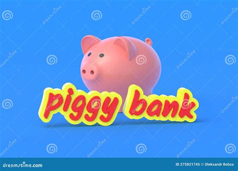 Word Piggy Bank On Blue Background Stock Illustration Illustration Of