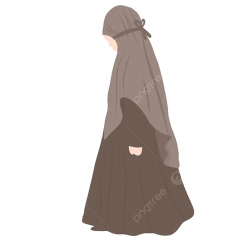 Ilustración De Niña Musulmana Usar Hijab PNG Musulmán Chica Dibujos