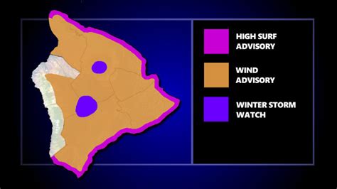 Big Island Advisories Posted For Wind High Surf And Winter Storm