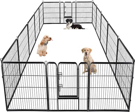 サイズ TMEE Dog Playpens 8/16 Panels Dog Pen Outdoor Indoor Dog Fence ...