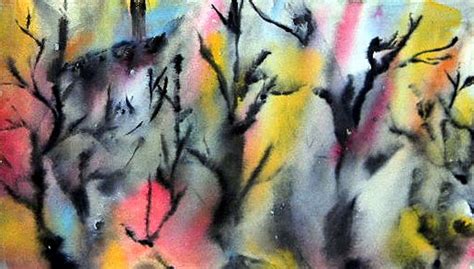 Twisted Trees Abstract Watercolor Art By Katina Cote