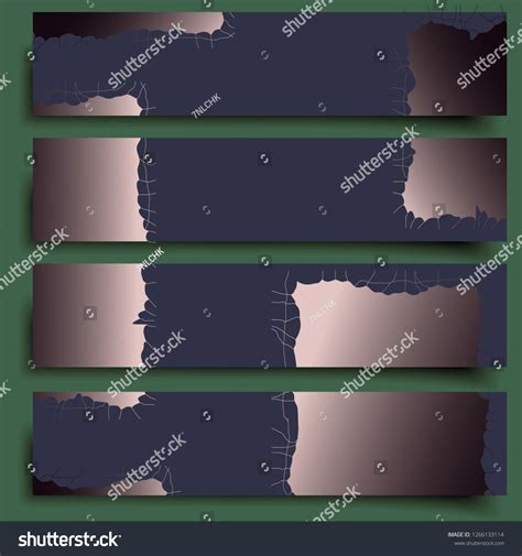 Set Four 3d Vector Banners Handdrawn Stock Vector Royalty Free