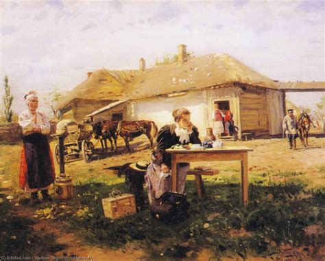 Paintings Reproductions Teacher Visiting A Village 1897 By Vladimir