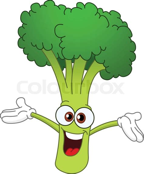 Munter Tegneserie Broccoli H Ve Sine H Nder Stock Vektor Colourbox