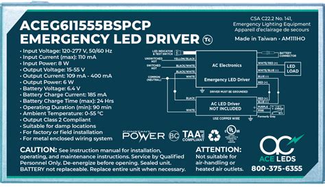 Ace Leds 6 Watt Constant Power Emergency Led Drivers